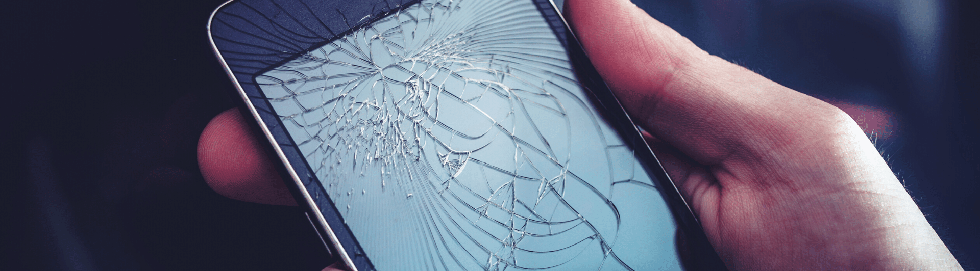 cell phone with cracked glass screen