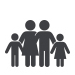 silhouette of a family of four